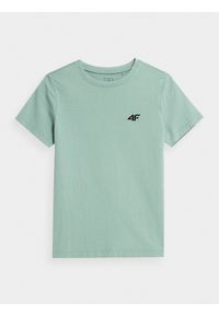 4f - 4F T-shirt gładki chłopięcy 140 (9-10 lat). Kolor: turkusowy. Materiał: bawełna. Wzór: gładki. Sezon: lato