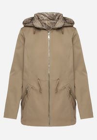 Born2be - Ciemnozielona Kurtka Parka Dwustronna z Odpinanym Kapturem Amoetta. Okazja: na co dzień. Kolor: zielony. Materiał: jeans. Wzór: gładki. Styl: casual, elegancki #7