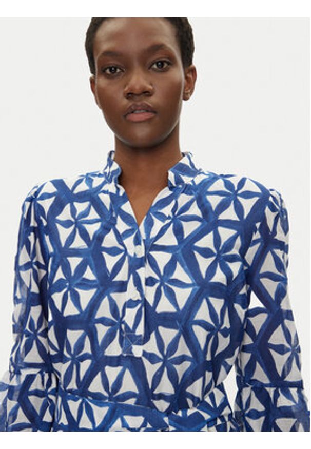 Iconique Sukienka letnia IC25-089 Niebieski Relaxed Fit. Kolor: niebieski. Materiał: bawełna. Sezon: lato