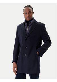 Bugatti Płaszcz wełniany 821628-84221 M Granatowy Regular Fit. Kolor: niebieski. Materiał: syntetyk #1