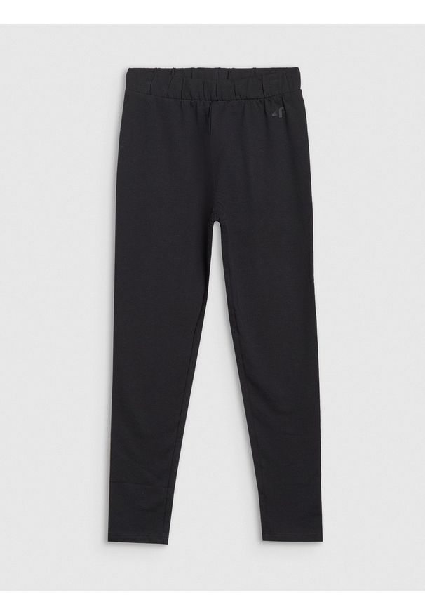 4f - 4F Legginsy dzianinowe dziewczęce - czarne 158 (12-13 lat). Kolor: czarny. Materiał: dzianina. Sezon: lato