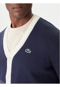 Lacoste Kardigan AH7725 Granatowy Regular Fit. Kolor: niebieski. Materiał: bawełna