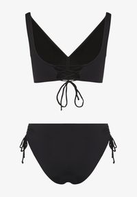 Born2be - Czarne Bikini Majtki Typu Figi i Biustonosz z Ozdobnym Wiązaniem Kinnavia. Kolor: czarny #3