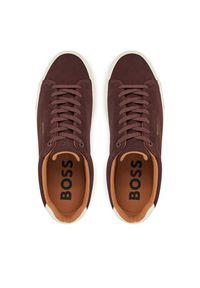 BOSS Sneakersy Aiden 50536521 Bordowy. Kolor: czerwony. Materiał: skóra, zamsz #4