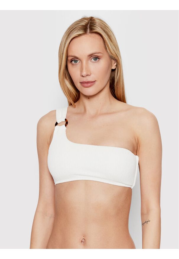 Góra od bikini Polo Ralph Lauren. Kolor: biały. Materiał: syntetyk