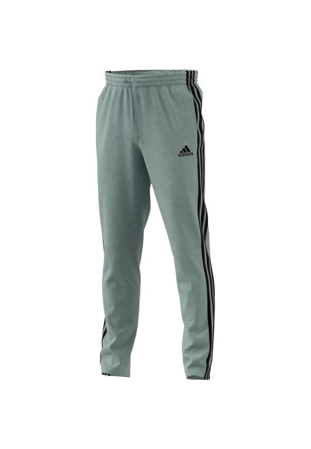 Adidas - Spodnie męskie adidas Essentials Single. Kolor: wielokolorowy, czarny, szary. Materiał: bawełna, dzianina. Wzór: paski