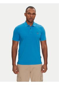 Napapijri Polo Elbas NP0A4GDL Niebieski Regular Fit. Typ kołnierza: polo. Kolor: niebieski. Materiał: bawełna #1