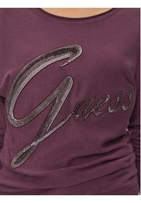 Guess Sweter W3BR25 Z2NQ2 Bordowy Regular Fit. Kolor: czerwony. Materiał: wiskoza