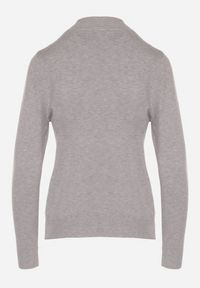 Born2be - Szary Gładki Sweter z Półgolfem w Stylu Casual Unallia. Okazja: na co dzień. Kolor: szary. Materiał: jeans. Długość rękawa: długi rękaw. Długość: długie. Wzór: gładki. Styl: casual #6