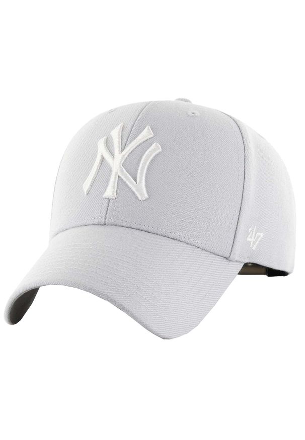 47 Brand New York Yankees MVP Cap, Czapka z daszkiem dla dorosłych. Kolor: szary. Materiał: wełna, akryl