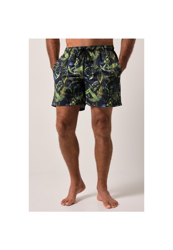 JAY-PI - Męskie Kąpielówki moda plażowa elastyczny pas do rozm. 8XL. Kolekcja: plus size. Kolor: czarny. Materiał: poliester, materiał