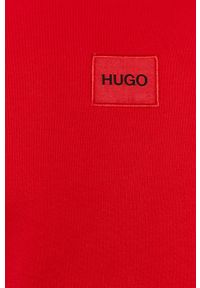 Hugo - HUGO bluza bawełniana męska kolor czerwony. Kolor: czerwony. Materiał: bawełna. Wzór: aplikacja #5
