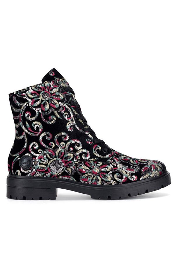 Rieker Trzewiki Z2841-90 Kolorowy. Materiał: materiał. Wzór: kolorowy