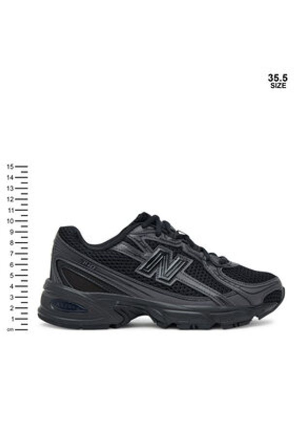 New Balance Sneakersy GR740BO Czarny. Kolor: czarny. Materiał: skóra