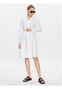 Calvin Klein Sukienka koszulowa K20K205245 Biały Regular Fit. Kolor: biały. Materiał: len. Typ sukienki: koszulowe #5