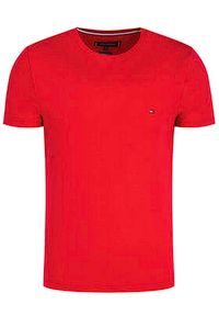 TOMMY HILFIGER - Tommy Hilfiger T-Shirt MW0MW10800 Czerwony Slim Fit. Kolor: czerwony. Materiał: bawełna #3