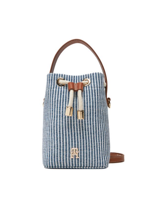 TOMMY HILFIGER - Tommy Hilfiger Torebka Th Premium Beach Le Bucket AW0AW17215 Niebieski. Kolor: niebieski