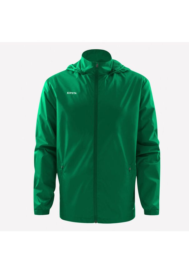 KIPSTA - Kurtka przeciwdeszczowa Kipsta Viralto Club. Kolor: zielony. Materiał: poliester, materiał. Sport: piłka nożna, fitness