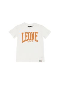 LEONE 1947 APPAREL - Dziecięcy t-shirt basic Leone z krótkim rękawem. Kolor: biały. Długość rękawa: krótki rękaw. Długość: krótkie. Sport: joga i pilates