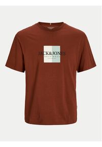 Jack & Jones - Jack&Jones T-Shirt Fredeiksberg 12262492 Brązowy Regular Fit. Kolor: brązowy. Materiał: bawełna