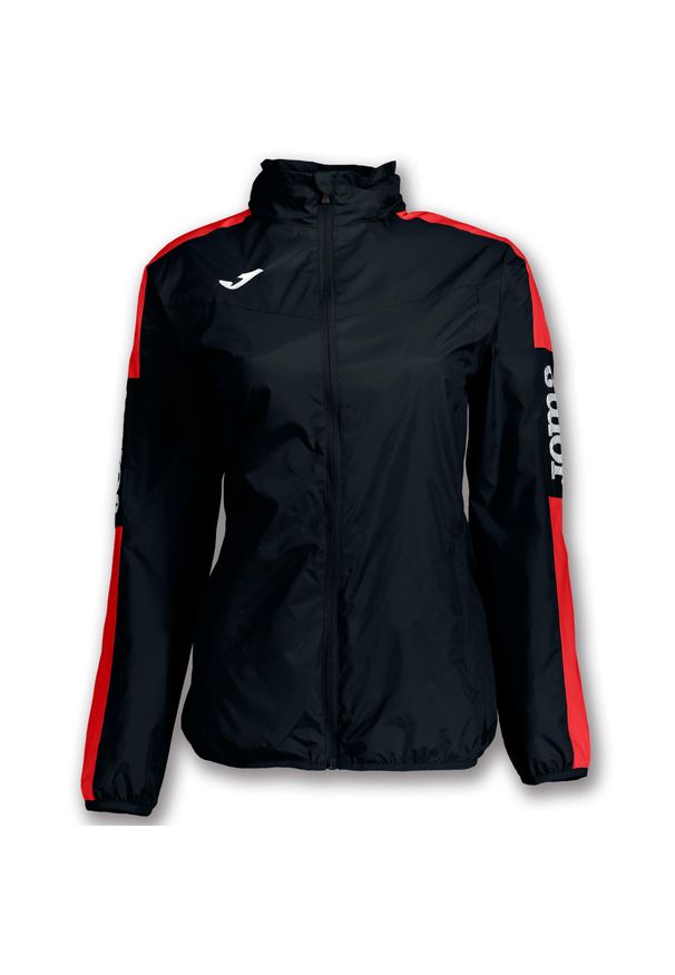 Damska kurtka przeciwdeszczowa Joma Championship IV czarny/czerwony XS. Kolor: wielokolorowy, czarny, czerwony. Materiał: mesh