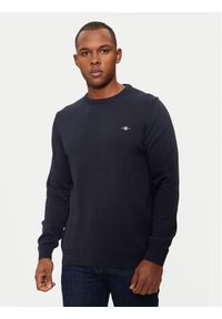 GANT - Gant Sweter 8030561 Granatowy Regular Fit. Kolor: niebieski. Materiał: bawełna