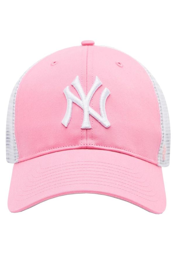 47 Brand - Czapka z daszkiem damska MLB New York Yankees Branson Cap. Kolor: różowy. Materiał: poliester, bawełna. Styl: sportowy