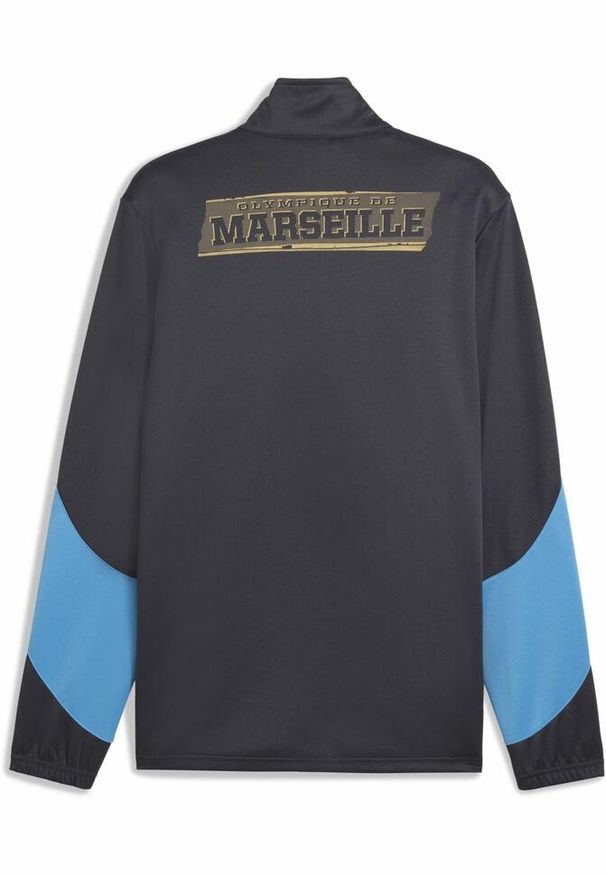 Puma - Męska rozpinana kurtka Olympique de Marseille ftblNRGY+ PUMA. Kolor: wielokolorowy, beżowy, szary. Wzór: aplikacja