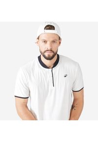 ARTENGO - Koszulka do tenisa z krótkim rękawem męska Artengo DRY+. Kolor: biały. Materiał: elastan, poliester, materiał. Długość rękawa: krótki rękaw. Długość: krótkie. Sport: tenis