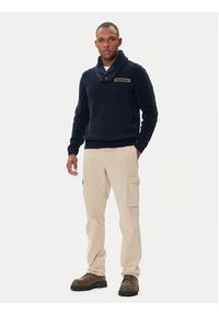 Aeronautica Militare Sweter 252MA1574UL00539 Granatowy Regular Fit. Kolor: niebieski. Materiał: bawełna #5