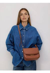 Reserved - Torebka z klamrą - brązowy. Kolor: brązowy. Materiał: skórzane #1