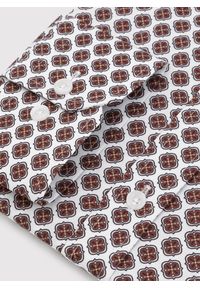Pako Lorente - PAKO LORENTE – Casualowa koszula męska w brązowy wzór. Okazja: na co dzień. Typ kołnierza: button down. Kolor: brązowy. Materiał: bawełna, elastan. Styl: casual #5