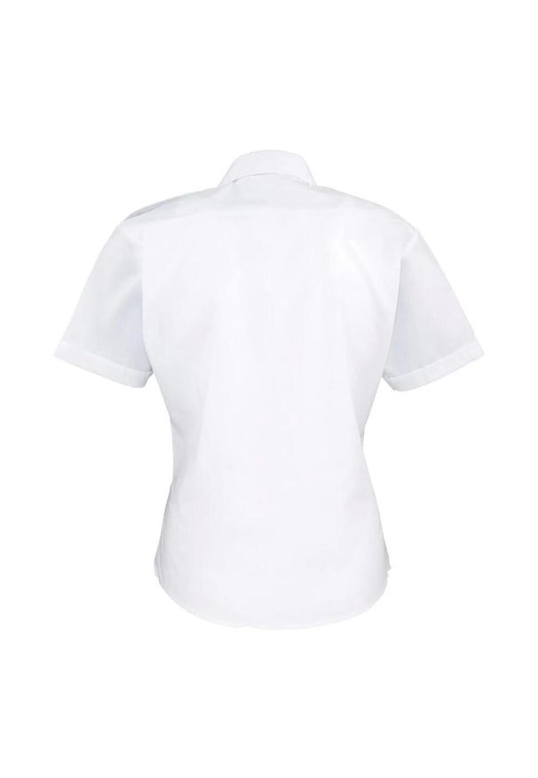 PREMIER - Damska Koszulka Pilotka Z Krótkim Rękawem. Kolor: biały. Długość rękawa: krótki rękaw. Długość: krótkie