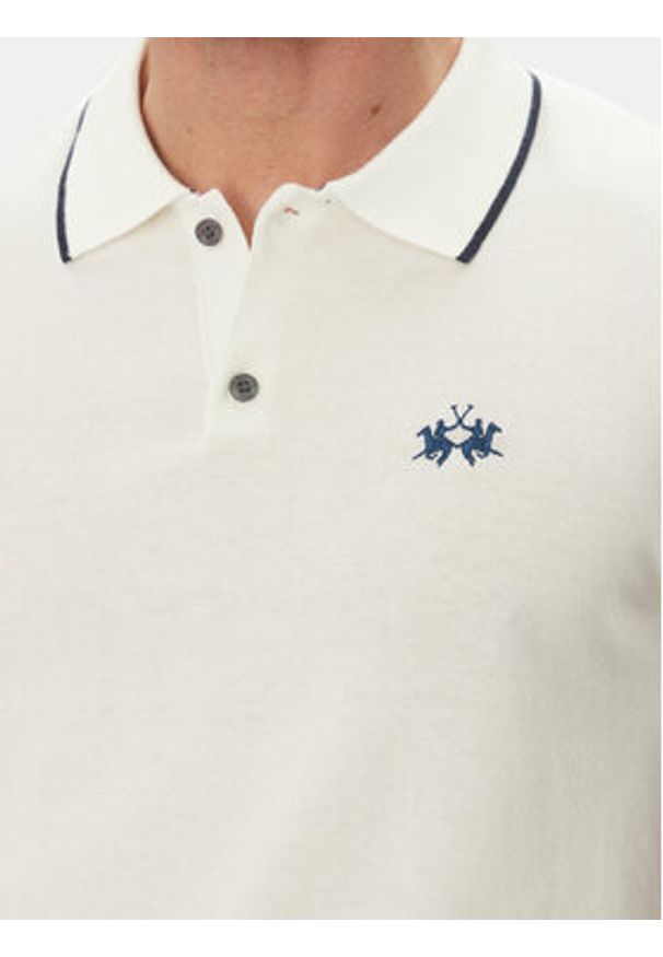 La Martina Polo Austin MAS001 YC041 Biały Regular Fit. Typ kołnierza: polo. Kolor: biały. Materiał: bawełna