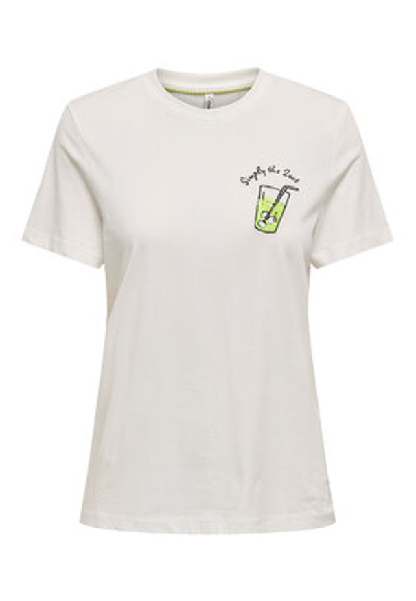 only - ONLY T-Shirt Kita 15349150 Biały Regular Fit. Kolor: biały. Materiał: bawełna