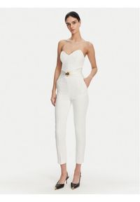 Elisabetta Franchi Kombinezon TU-039-51E2 Biały Regular Fit. Kolor: biały. Materiał: syntetyk