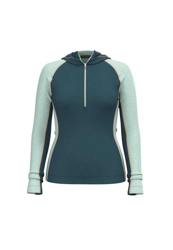 Bluza damska Smartwool Classic Thermal Merino Base Layer 1/2 Zip Hoodie Boxed. Kolor: zielony