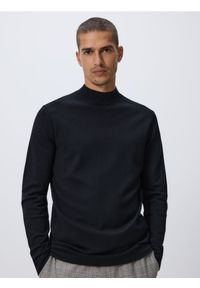 Reserved - Sweter z wiskozą - czarny. Kolor: czarny. Materiał: wiskoza