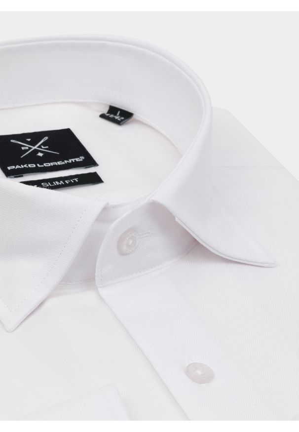 Pako Lorente - PAKO LORENTE – Koszula męska w kolorze białym P000B-1X-051-B-S. Typ kołnierza: kołnierzyk włoski. Kolor: biały. Materiał: bawełna. Długość rękawa: długi rękaw. Długość: długie. Wzór: gładki. Styl: elegancki