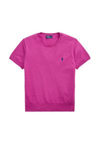 Polo Ralph Lauren Sweter 211971872010 Fioletowy Slim Fit. Typ kołnierza: polo. Kolor: fioletowy. Materiał: bawełna #5