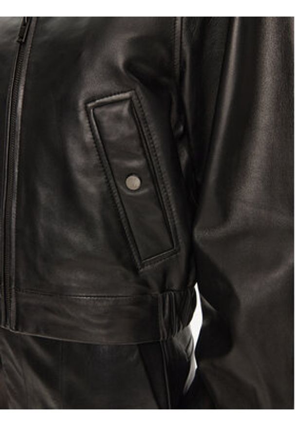 Serge Pariente Kurtka skórzana Audrey Czarny Relaxed Fit. Kolor: czarny. Materiał: skóra