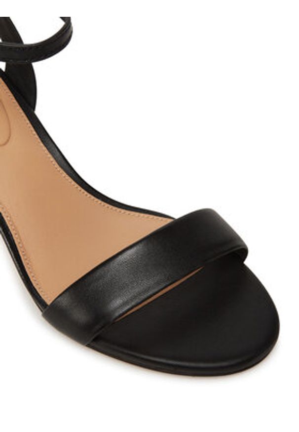 TOMMY HILFIGER - Tommy Hilfiger Espadryle Leather Ankle Strap Espad Sandal FW0FW08533 Czarny. Kolor: czarny. Materiał: skóra
