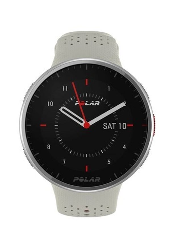POLAR - Polar Pacer PRO biało-czerwony S-L. Rodzaj zegarka: cyfrowe. Kolor: biały, czerwony, wielokolorowy. Materiał: polar. Styl: sportowy