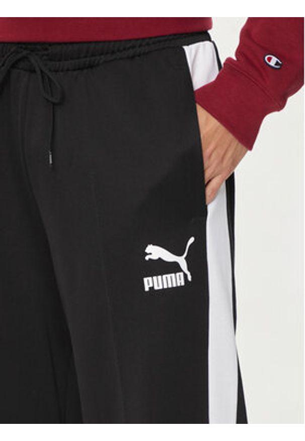 Puma Spodnie dresowe Iconic T7 625412 Czarny Straight Leg. Kolor: czarny. Materiał: bawełna, syntetyk