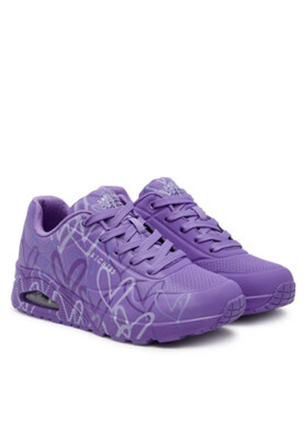 skechers - Skechers Sneakersy Uno - Spread the Love 155507/PUR Fioletowy. Kolor: fioletowy. Materiał: skóra