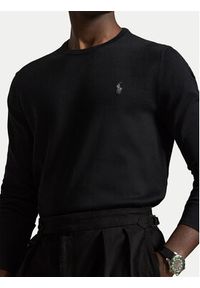 Polo Ralph Lauren Sweter Ls 710684957008 Czarny Slim Fit. Typ kołnierza: polo. Kolor: czarny. Materiał: bawełna #5
