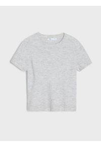 Sinsay - Bluzka swetrowa z domieszką wełny - szary. Kolor: szary. Materiał: wełna #1