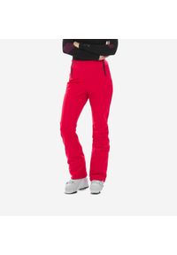 WEDZE - Spodnie narciarskie damskie Wedze 500 slim. Kolor: czerwony. Materiał: materiał, softshell. Sport: narciarstwo
