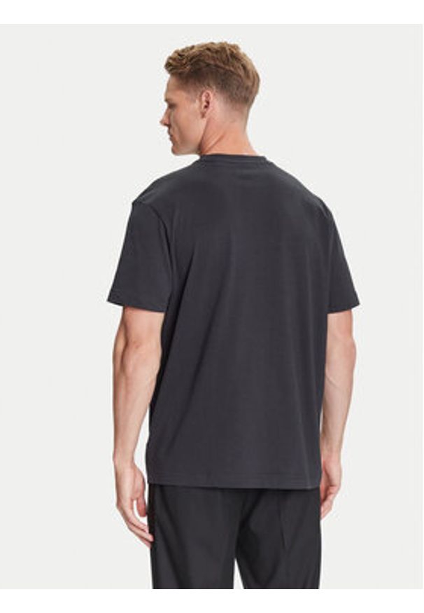 Hugo - HUGO T-Shirt Split Logo 50544185 Czarny Relaxed Fit. Kolor: czarny. Materiał: bawełna