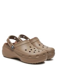 Crocs Klapki Classic Platform Lined Clog W 207938 Brązowy. Kolor: brązowy. Obcas: na platformie